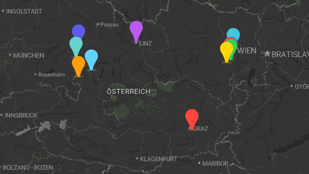 Map of company locations