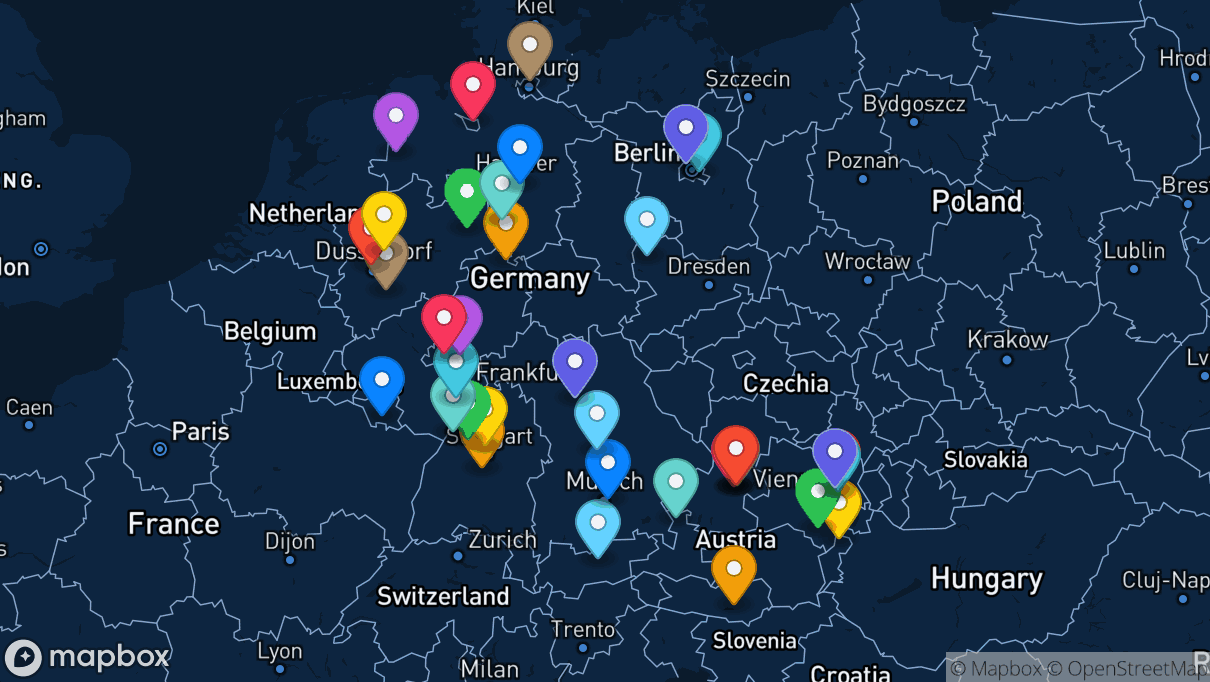 Map of company locations