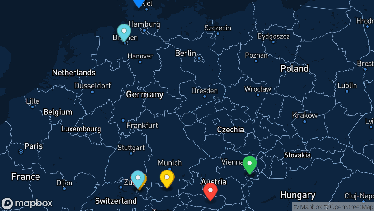 Map of company locations