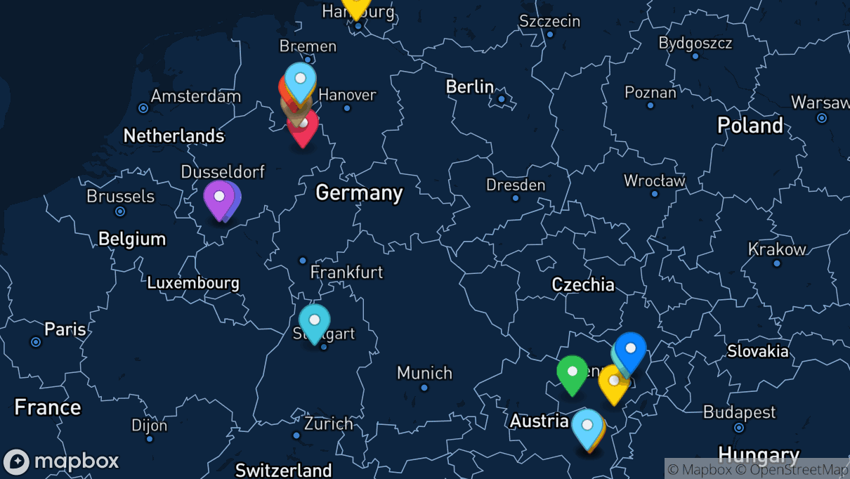 Map of company locations