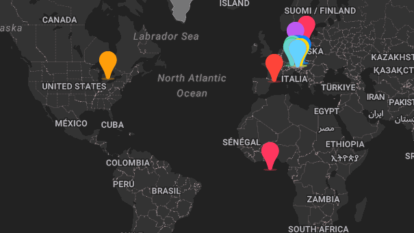 Map of company locations
