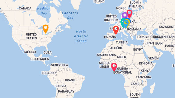 Map of company locations