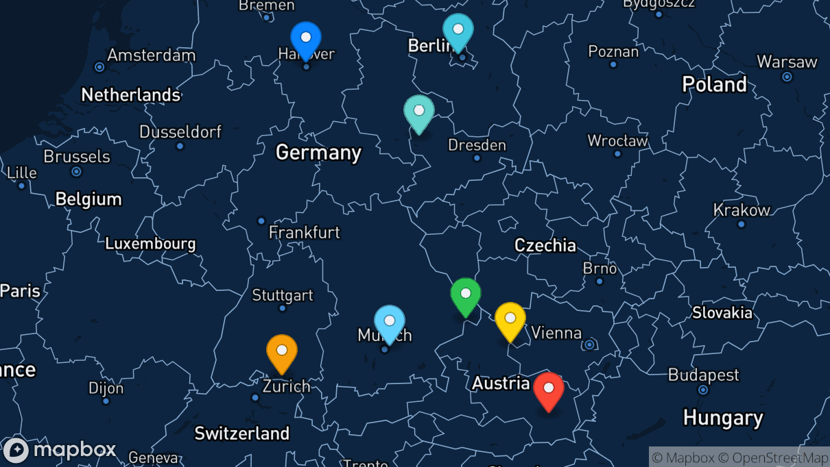 Map of company locations