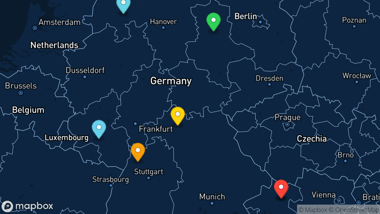 Map of company locations