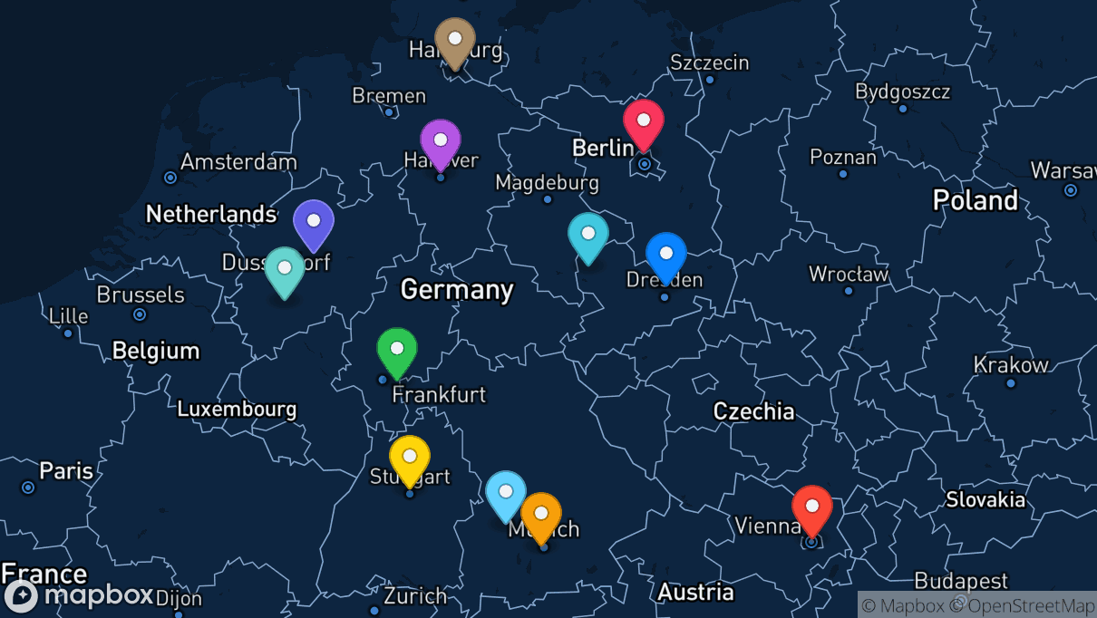 Map of company locations