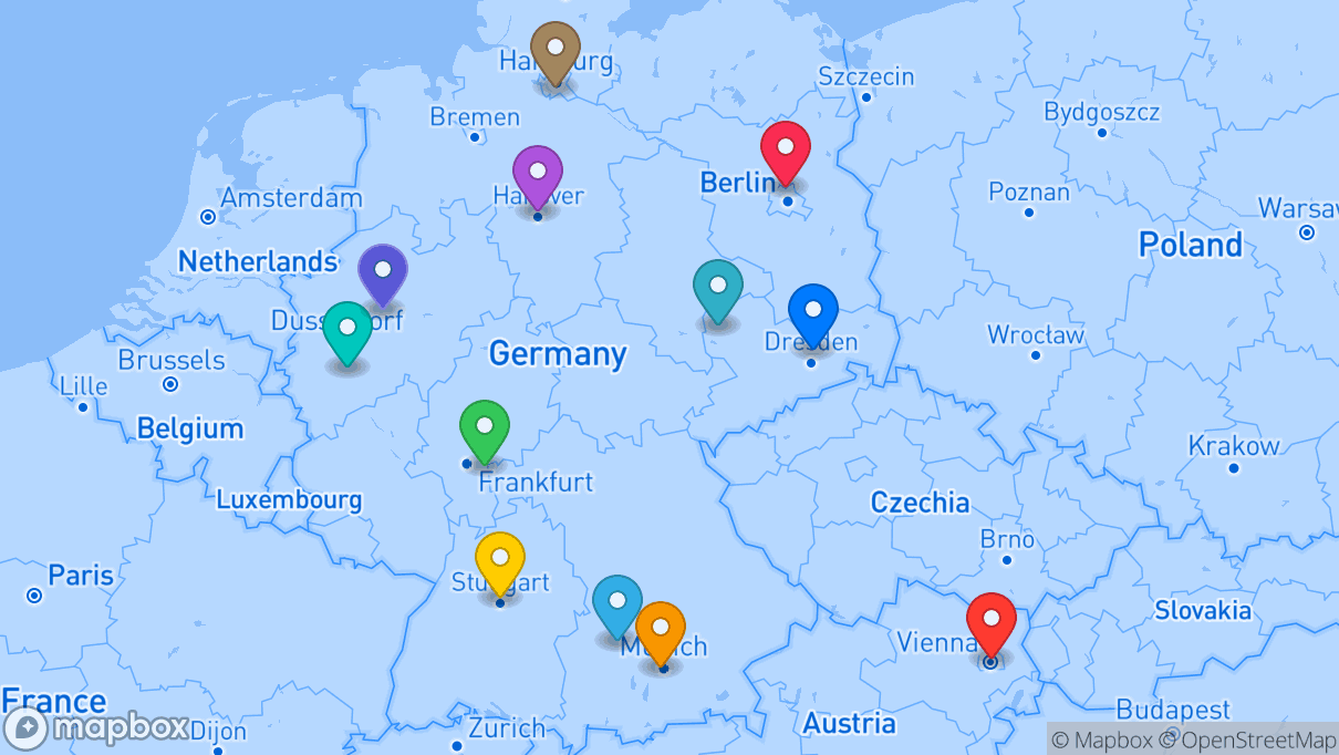 Map of company locations