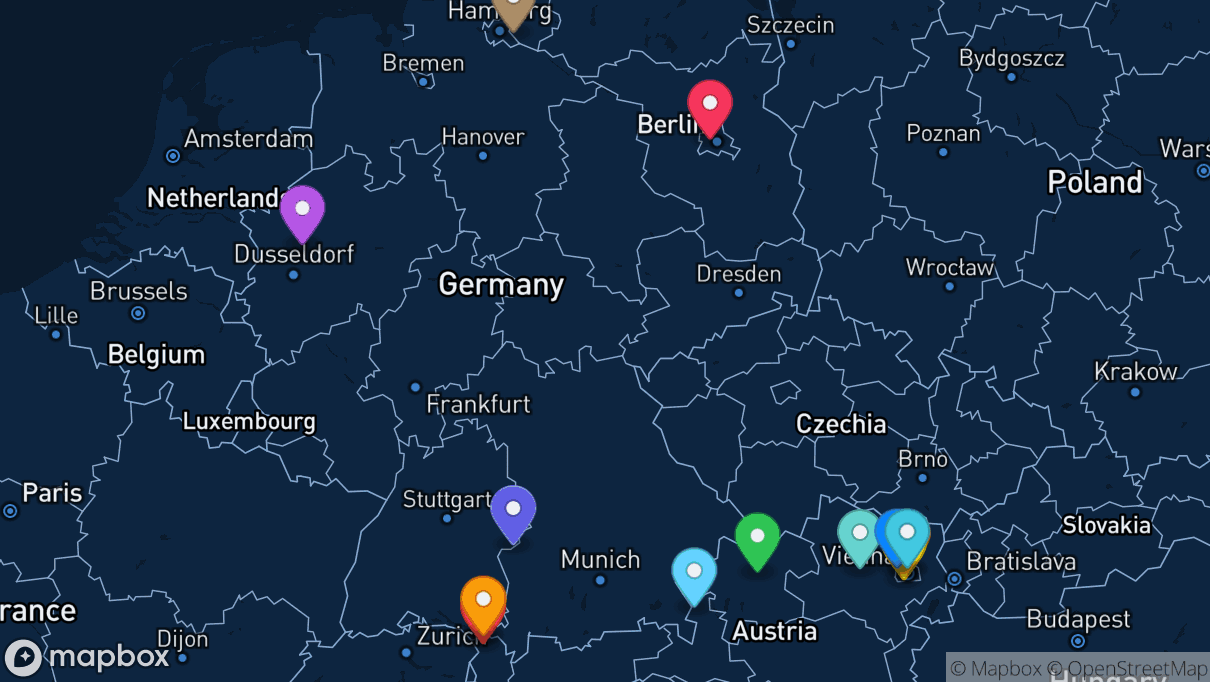 Map of company locations