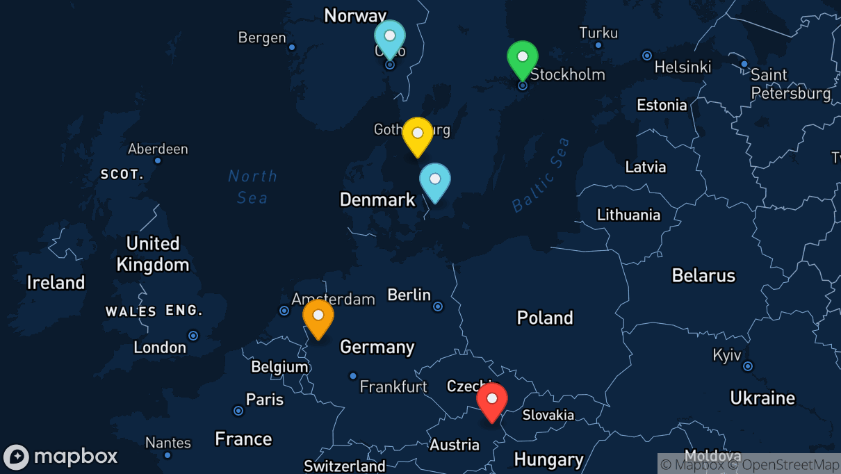 Map of company locations