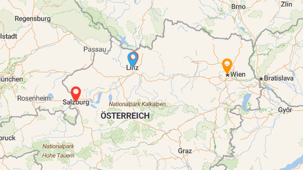 Map of company locations