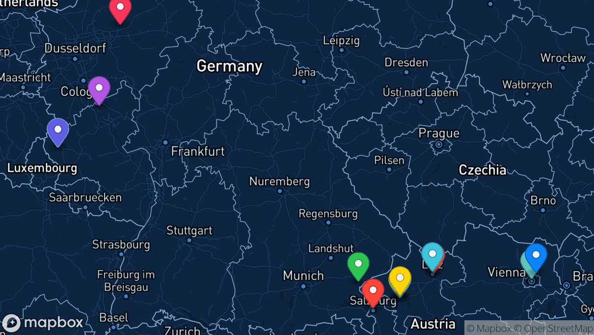 Map of company locations