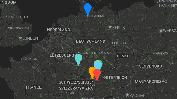 Map of company locations