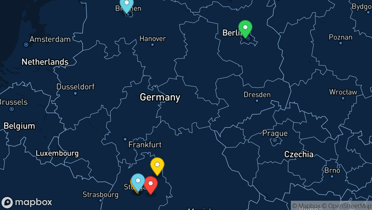 Map of company locations