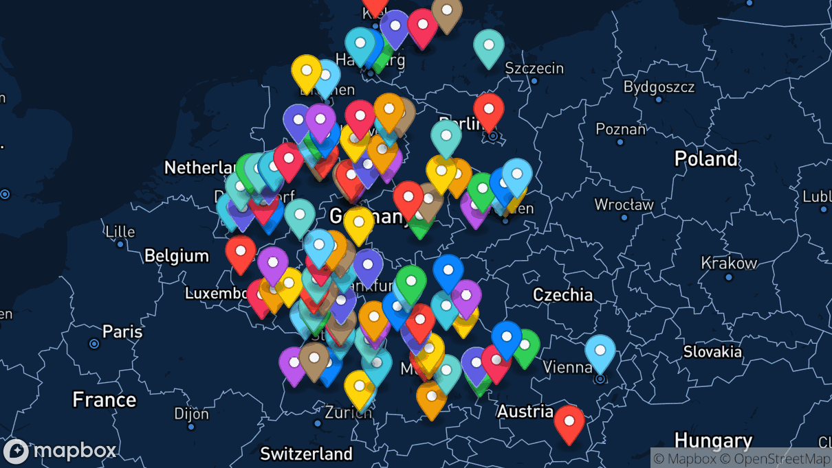 Map of company locations