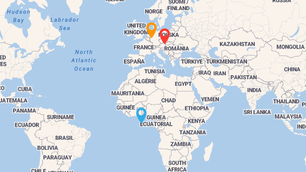 Map of company locations