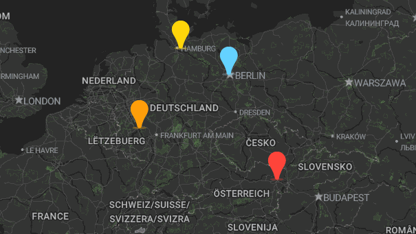 Map of company locations