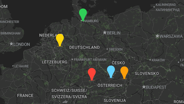 Map of company locations