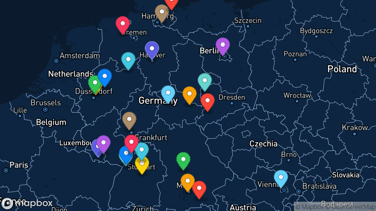 Map of company locations