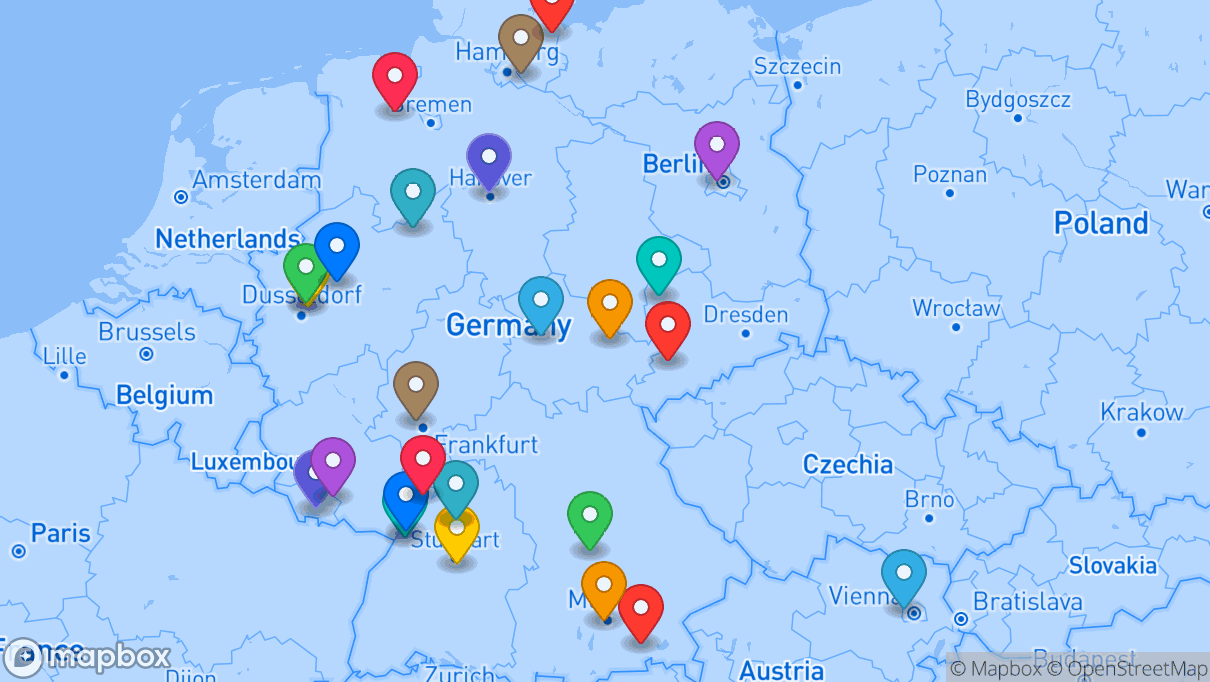 Map of company locations