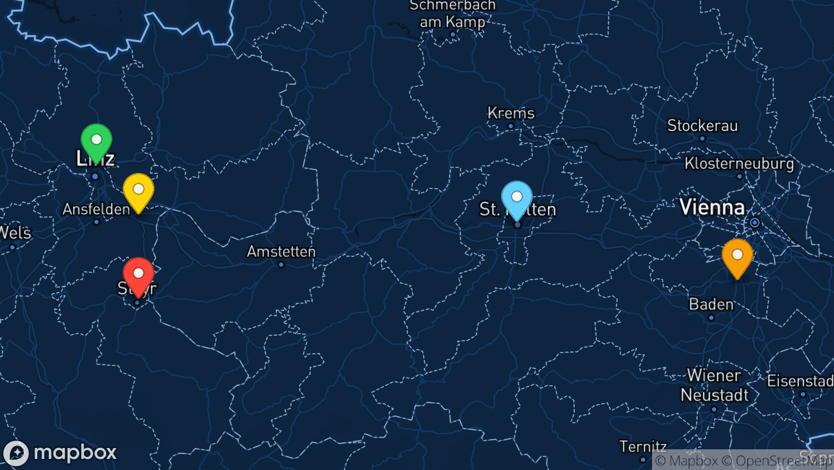 Map of company locations