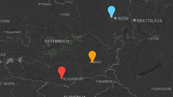 Map of company locations