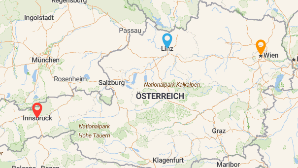 Map of company locations