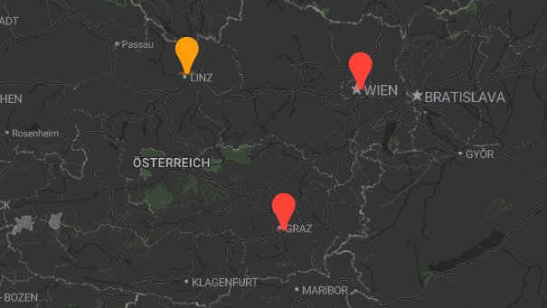 Map of company locations