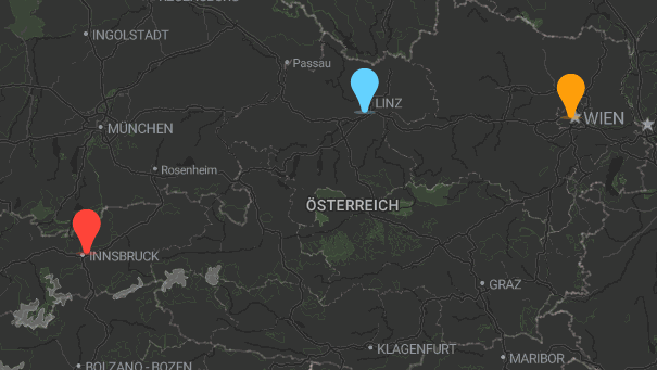 Map of company locations