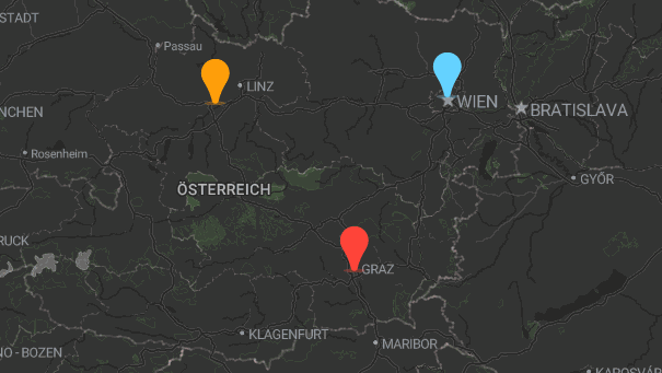 Map of company locations