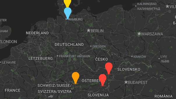 Map of company locations