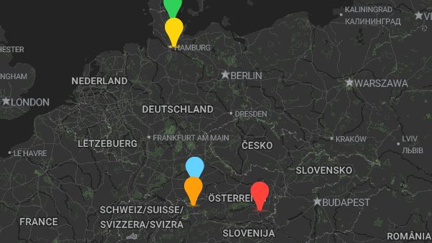 Map of company locations