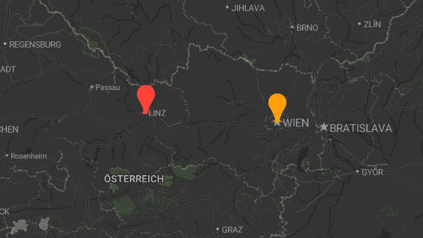 Map of company locations