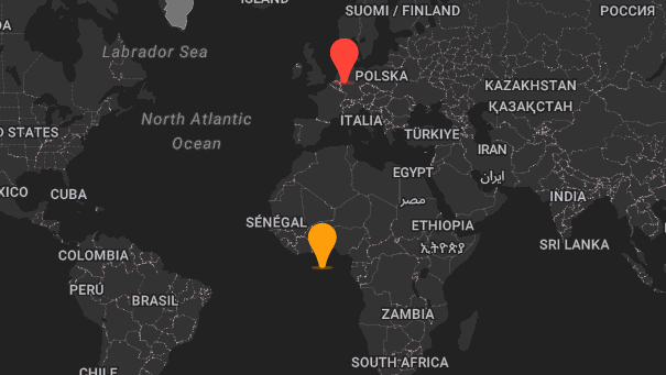 Map of company locations