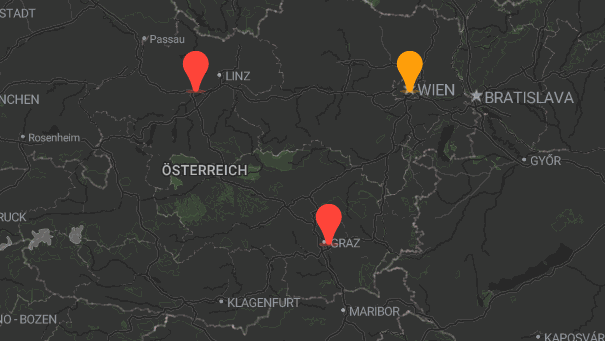 Map of company locations