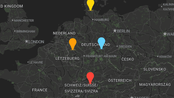 Map of company locations