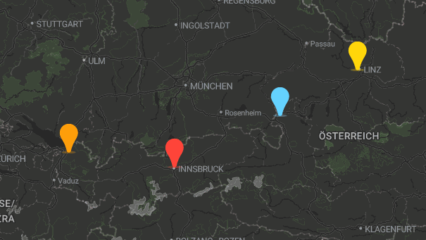 Map of company locations