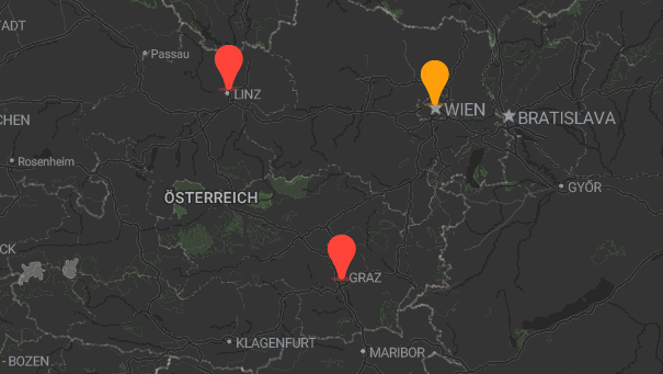 Map of company locations