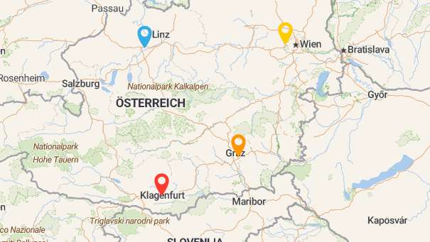 Map of company locations
