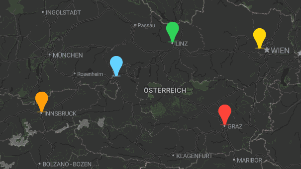 Map of company locations