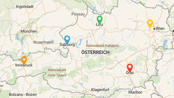 Map of company locations
