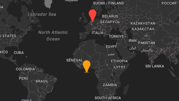 Map of company locations