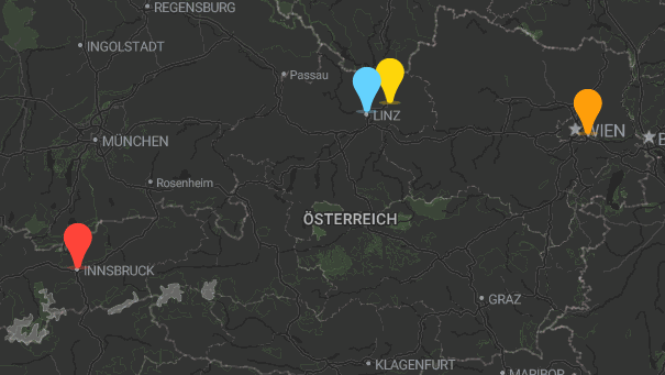 Map of company locations