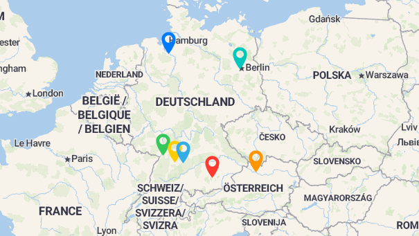 Map of company locations