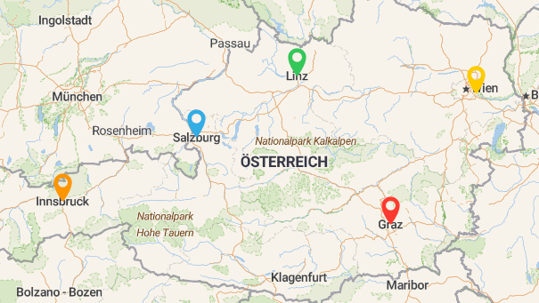 Map of company locations