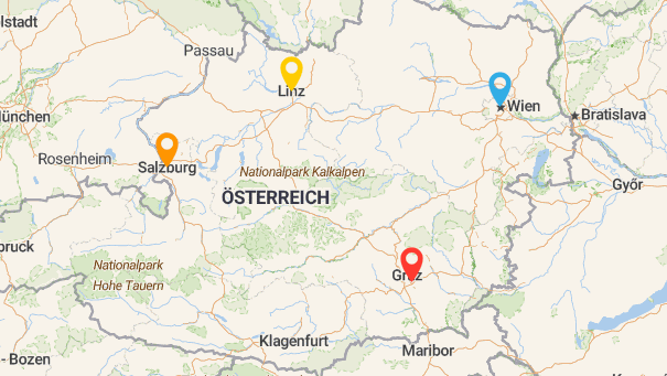 Map of company locations