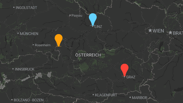 Map of company locations