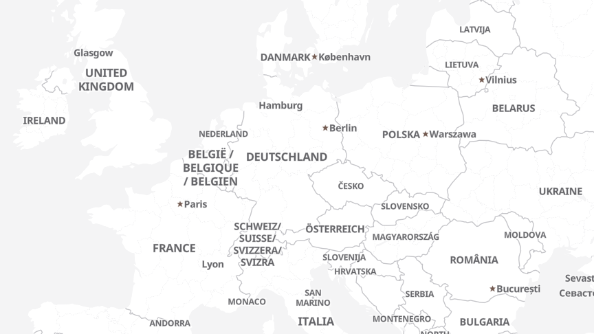 Karte der Standorte von Brunel GmbH
