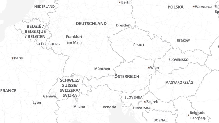 Karte der Standorte von SPAR ICS – Information & Communication Services