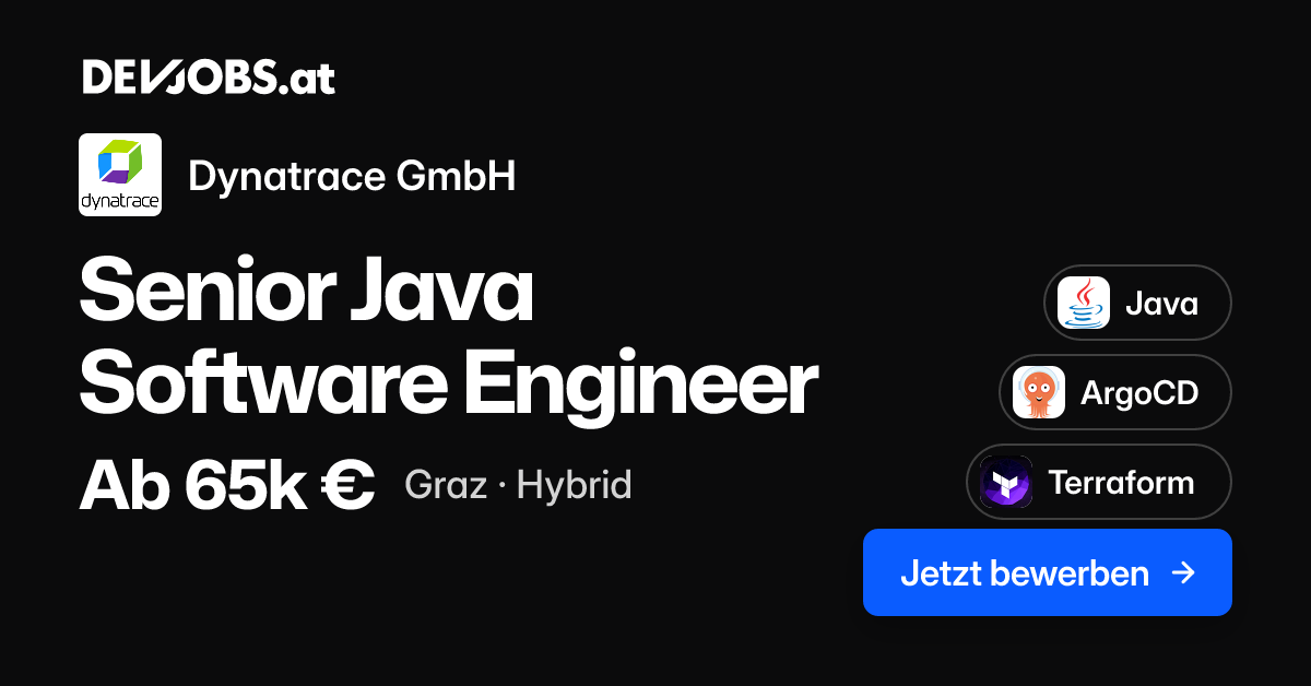 Senior Java Software Engineer bei Dynatrace GmbH | DEVjobs.at