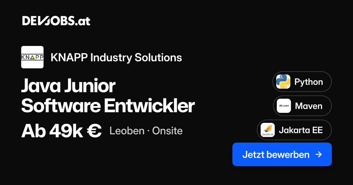 Java Junior Software Entwickler bei KNAPP Industry Solutions | DEVjobs.at